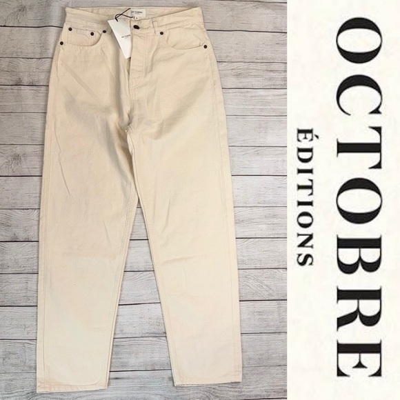 OCTOBRE NWT Men's Barkley Jeans in Ecru Size 30 Wide and Tapered Fit $145 - Picture 4 of 11